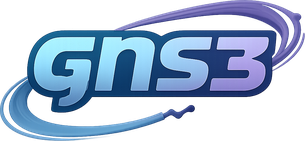 Logo GNS3 berwarna biru putih